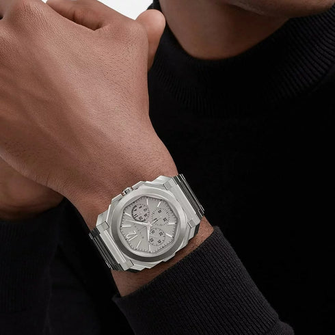 Stainless Steel Octo Finissimo Chronograph GMT Watch - 2