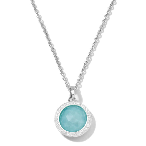 LOLLIPOP Mini Pendant Necklace in Sterling Silver With Diamonds - 1