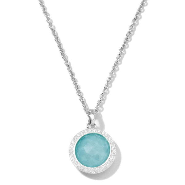 LOLLIPOP Mini Pendant Necklace in Sterling Silver With Diamonds - 1