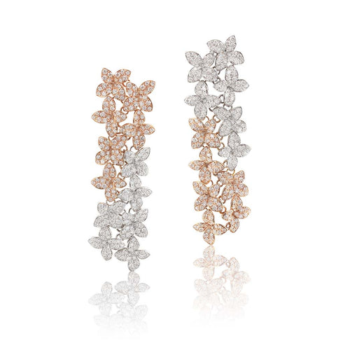Goddess Garden Earrings With White And Champagne Diamonds - 1