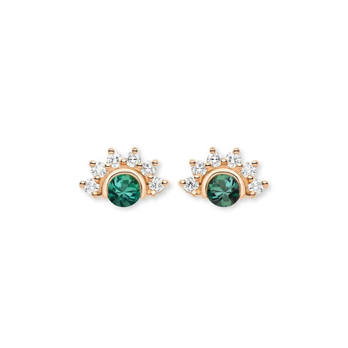 Mystic Green Tourmaline Studs - 1