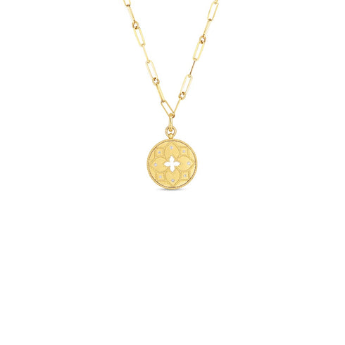 Venetian Princess Satin Flower Medallion Necklace - 1