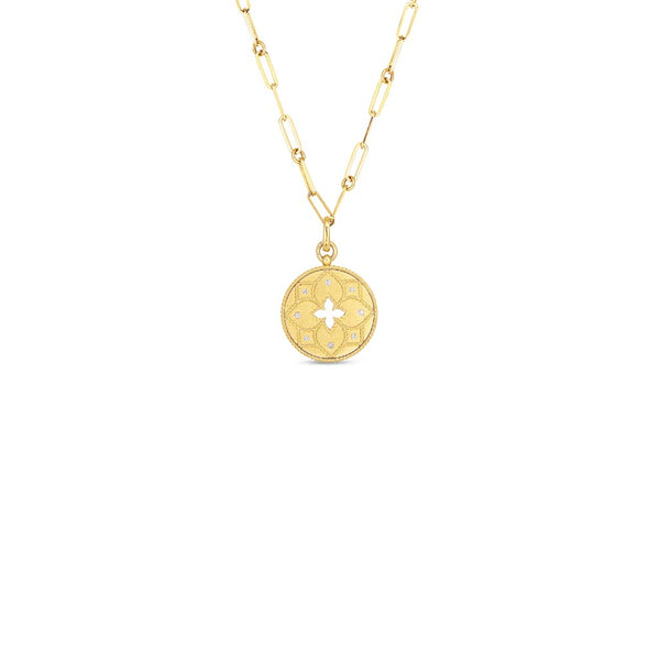 Venetian Princess Satin Flower Medallion Necklace - 1