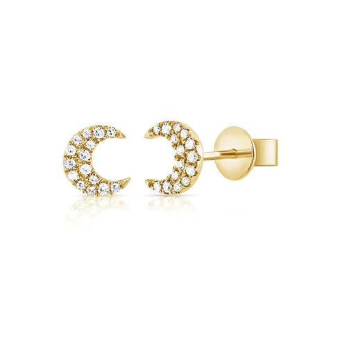 Diamond Moon Studs - 1