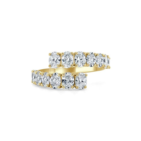 Oval Diamond Bypass Ring - 1