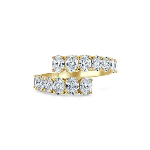 Oval Diamond Bypass Ring - 1