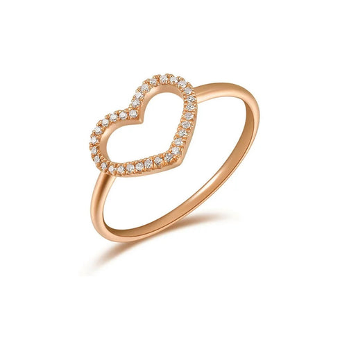 Diamond Open Heart 0.08ct Ring - 1