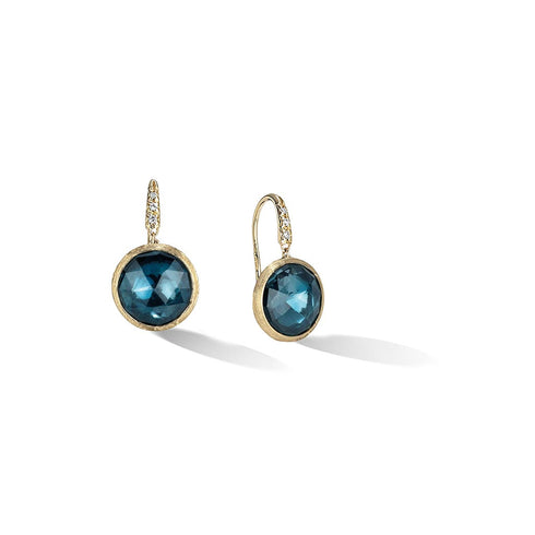 Jaipur Blue London Topaz And Diamond Earrings - 1
