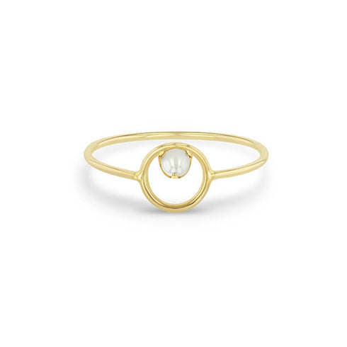 Small Circle Pearl Ring - 1
