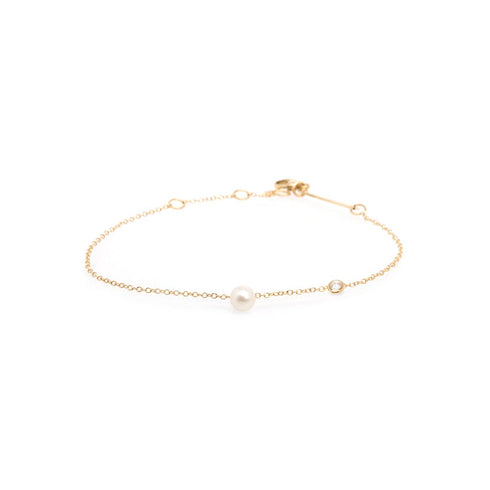 Dangling Pearl Charm Bracelet - 1