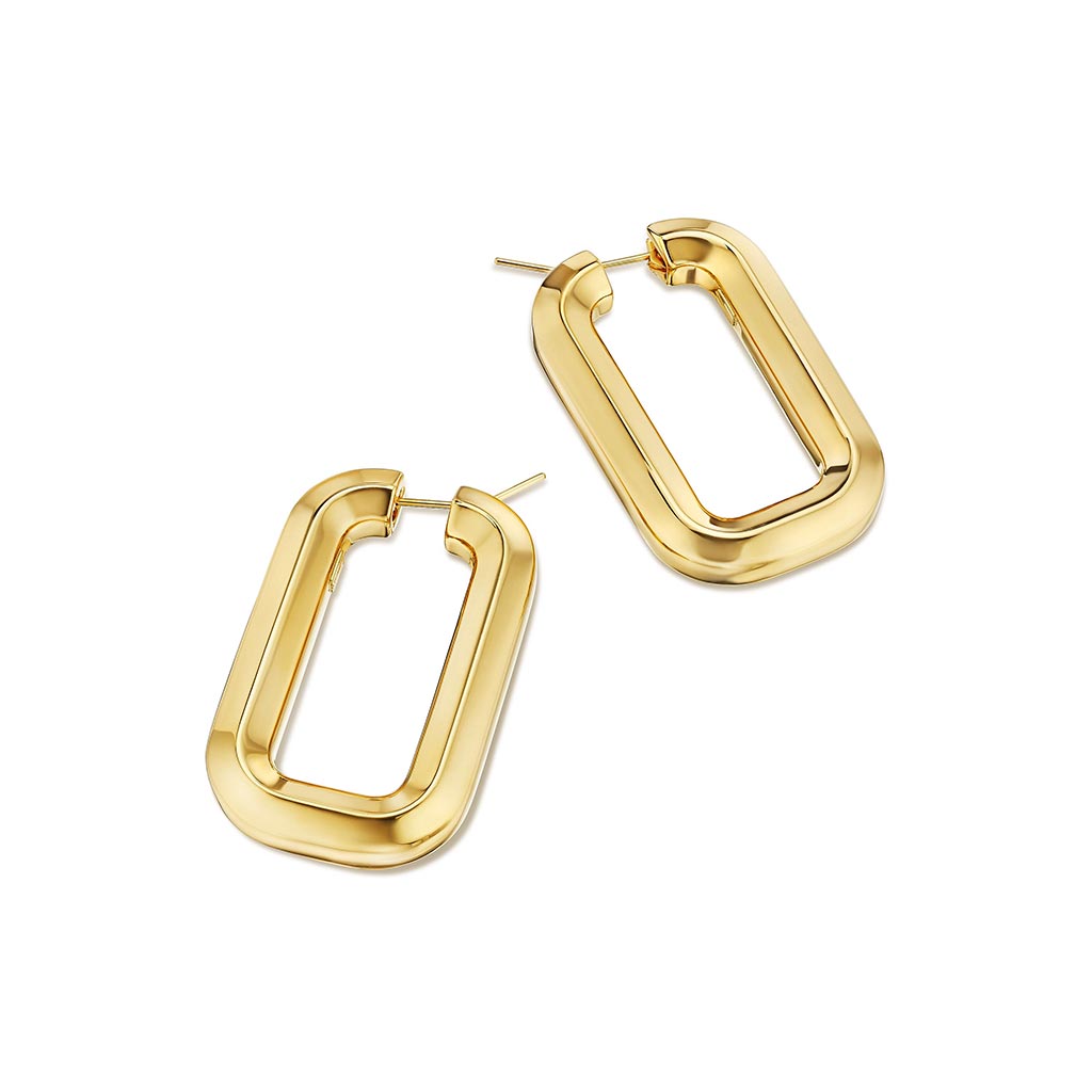 Tubular Gold Hoop Earrings