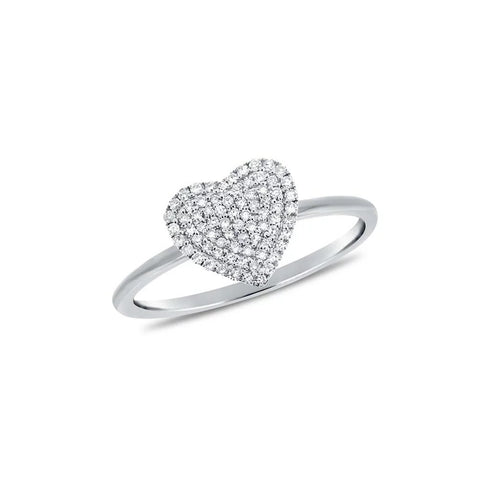 Heart Pave Diamond Ring - 1