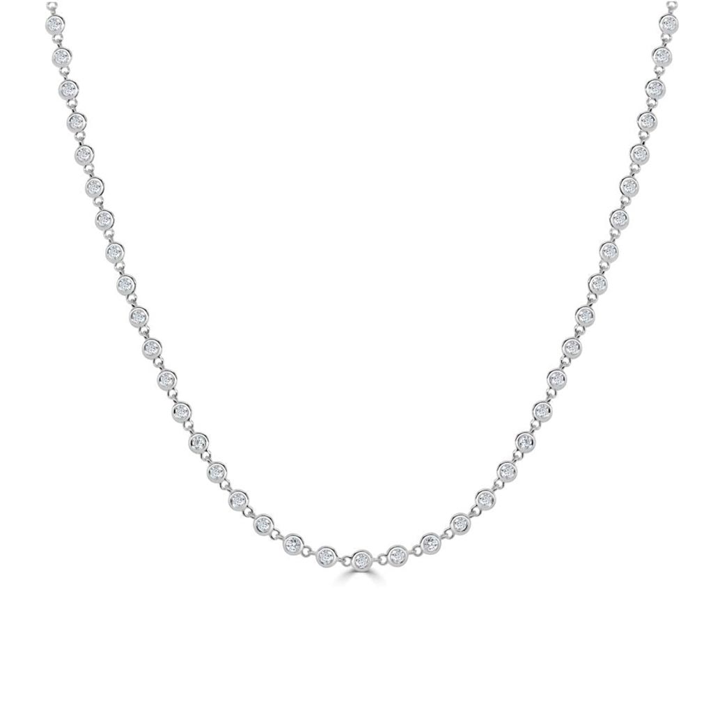 Bezel Round Diamond Necklace