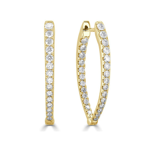 Oval Huggie 1.25in Diamond Earrings - 1