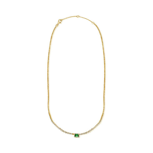 Emerald And Diamond Necklace - 1