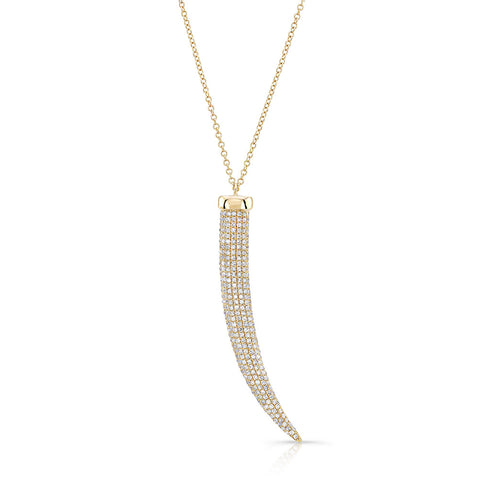 Pave French Horn Pendant - 1