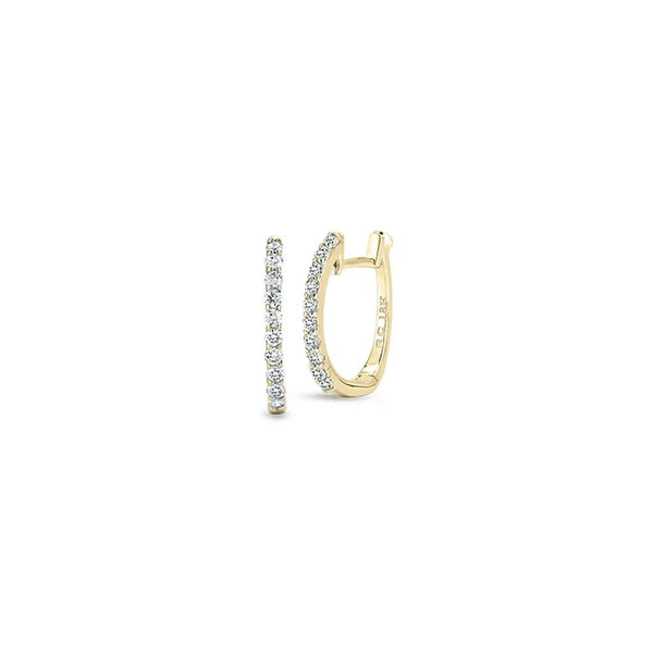Huggy Earrings With Micropave Diamonds - 1