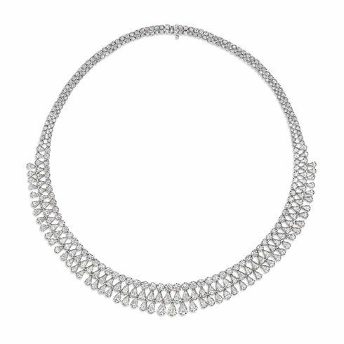 White Gold 2 Row With 31.82ctw Multi-Shaped Diamonds Necklace - 1