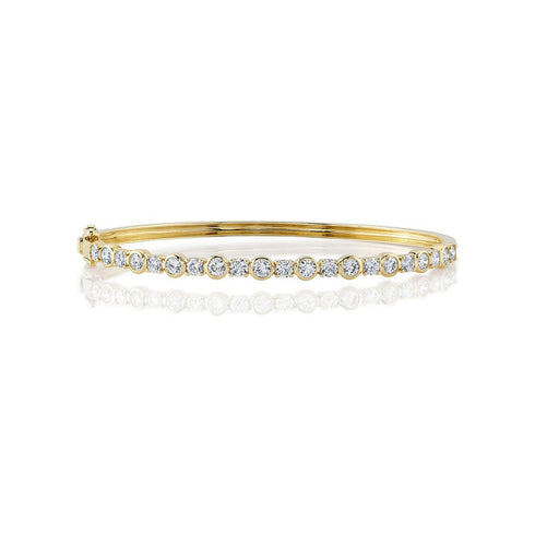 Bailey Bezel Round Diamond Bangle - 1