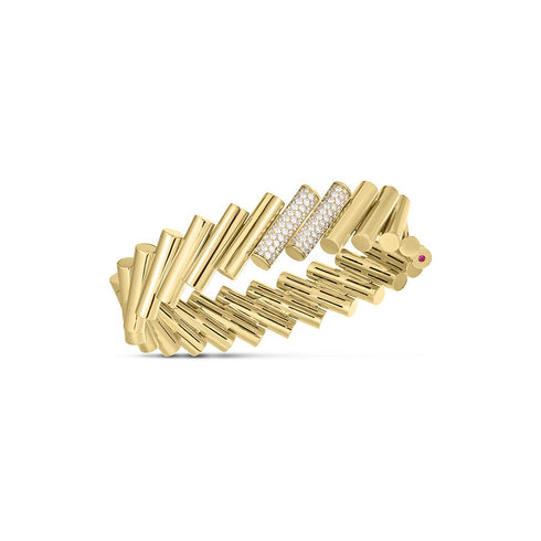 Domino Diamond Accent Large Bangle - 1