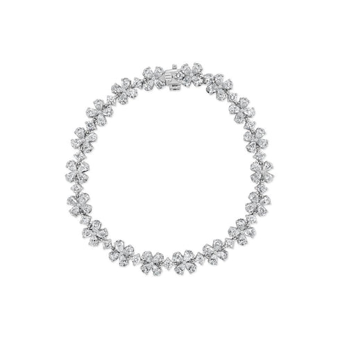 Pear-Shaped Diamond Flower Bracelet - 1