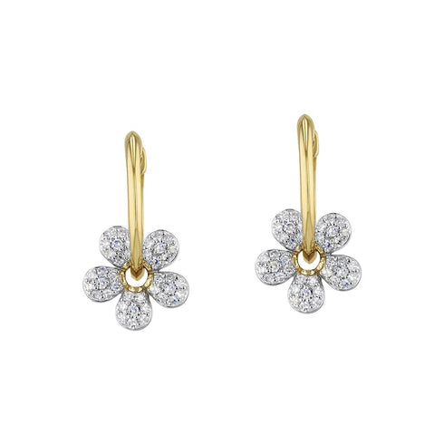 Forget-Me-Not Petite Pave 15mm Hoop Earrings - 1