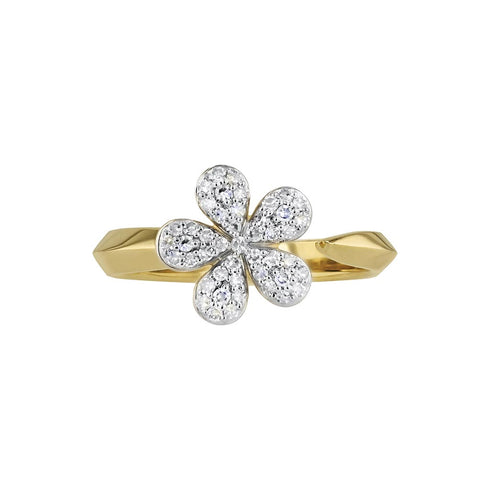 Knife Edge Open Small Forget-Me-Not Ring - 1
