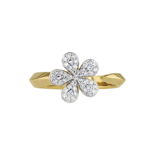 Knife Edge Open Small Forget-Me-Not Ring - 1