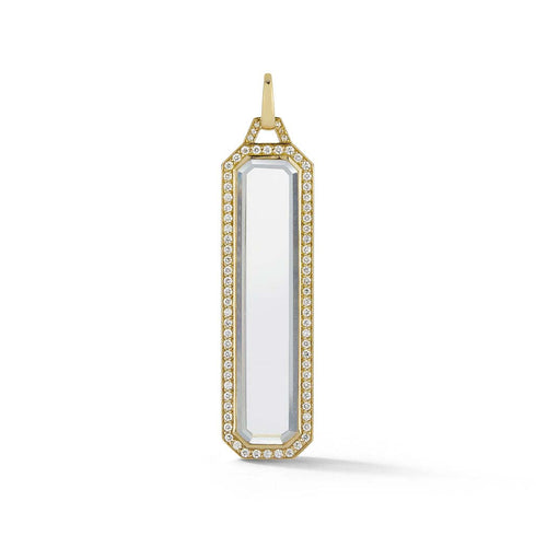 Bell Gold Diamond Rock Crystal Bar Charm - 1