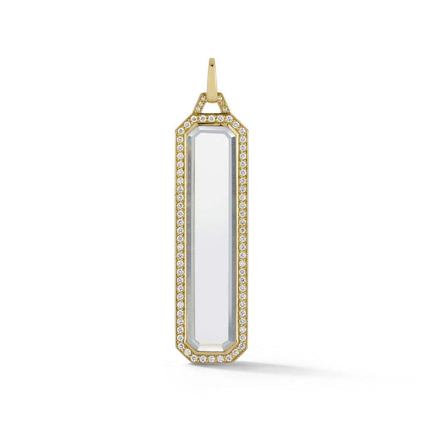 Bell Gold Diamond Rock Crystal Bar Charm - 1