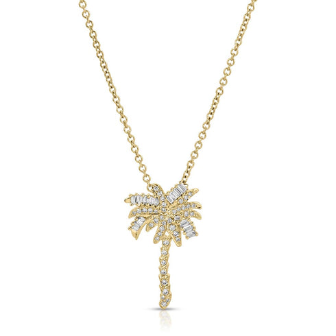 Small Diamond Palm Tree Pendant Pendant - 1