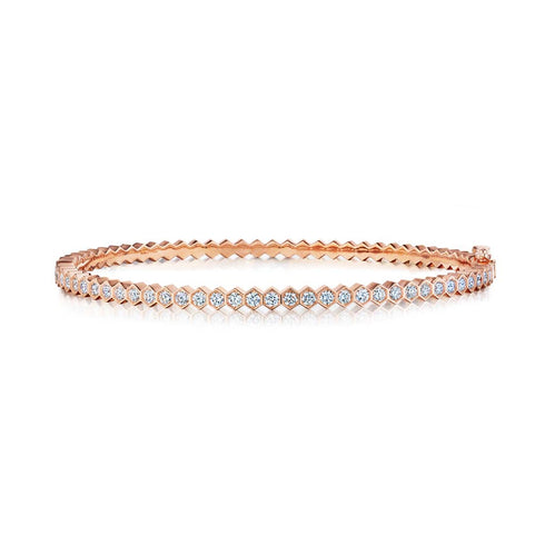 Hexagon Bezel Set Diamond Bracelet - 1