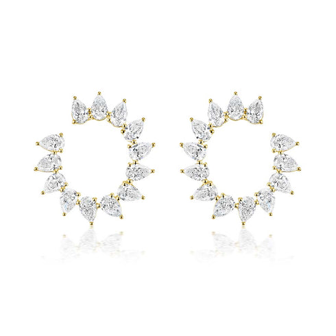 Pear Cut Diamond Earrings - 1