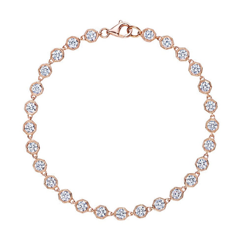 Hexagon Bezel Set Tennis Bracelet - 1