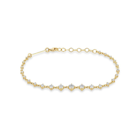 Linked Graduated Diamond Tennis Bracelet - 1