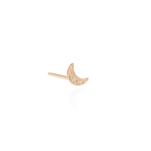 Itty Bitty Moon Diamond Earrings - 1