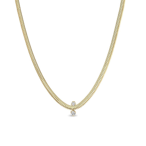 2 Mixed Diamond Snake Chain Necklace - 1