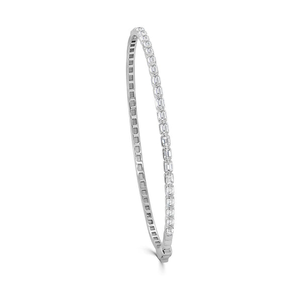 Emerald-Cut Diamond Bangle - 1