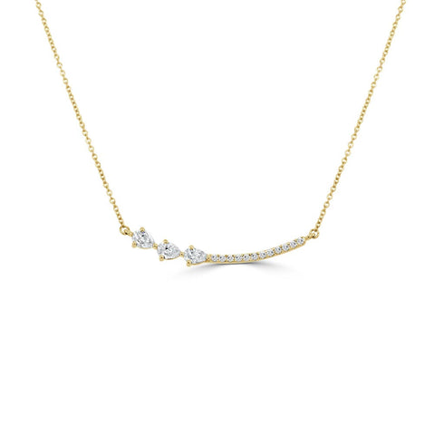 Pear &amp; Round Shaped Diamond Necklace - 1
