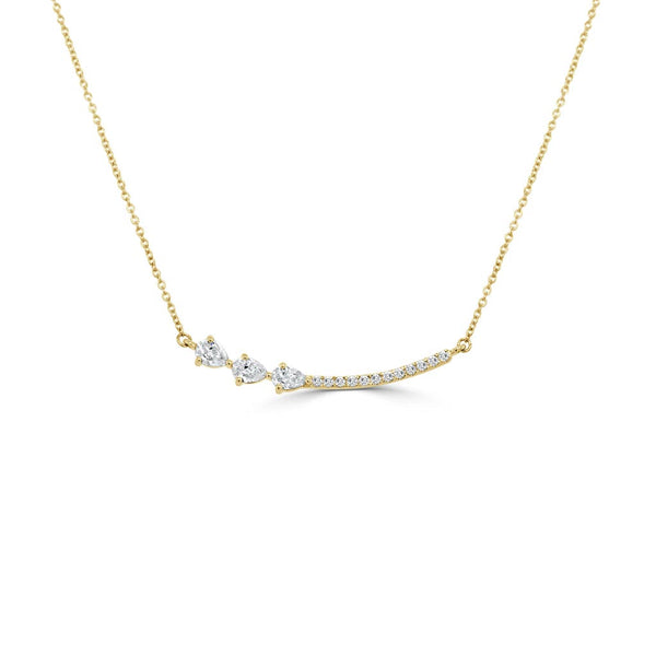 Pear &amp; Round Shaped Diamond Necklace - 1