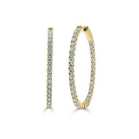 Hoop Diamond Earrings 2.28ctw - 1