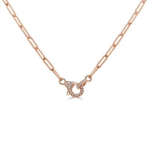 Diamond Necklace With Pave Clasp - 1