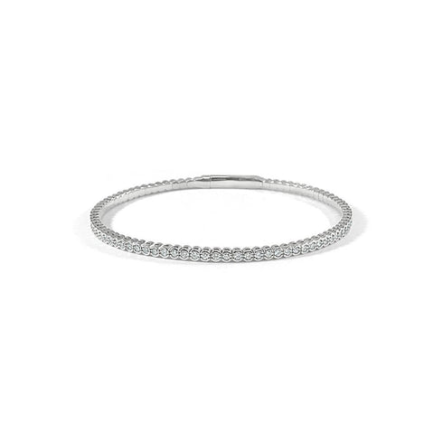 Flexible Half Bezel Diamond Bangle - 1