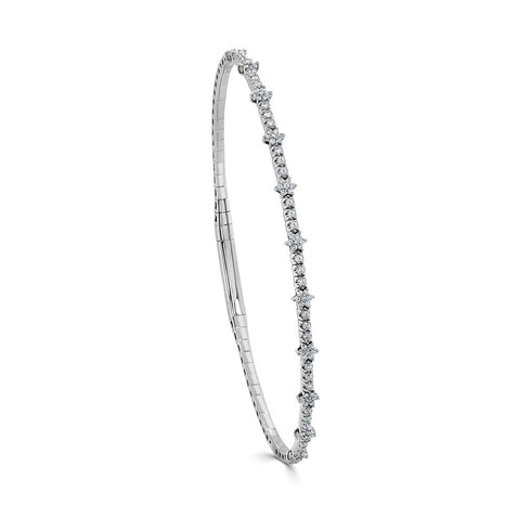 Flexible Flower Station Diamond Bangle - 1