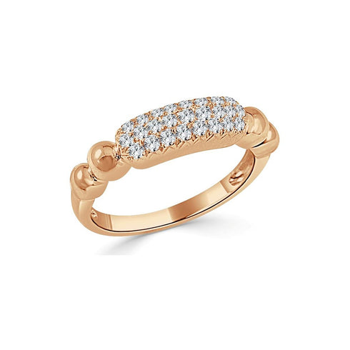 Pave Diamond Bar With Bead Ring - 1