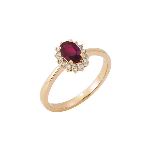 Oval Ruby &amp; Diamond Ring - 1