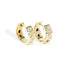 Yellow Gold Wide Huggies With 0.48ctw Bezel Set Round And Emerald Diamonds Earrings - 1