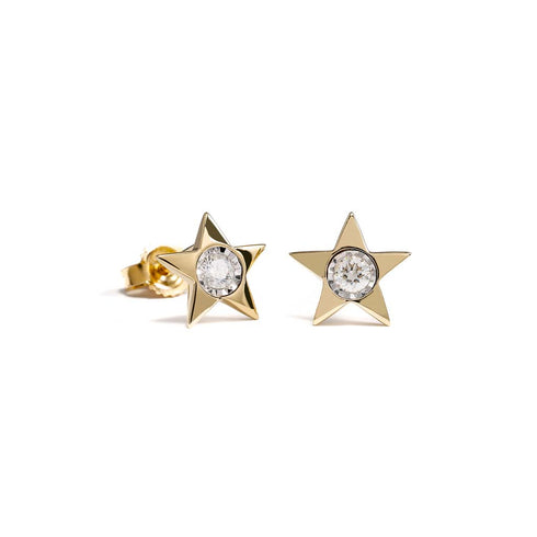 Star Burnished Diamond Earrings - 1