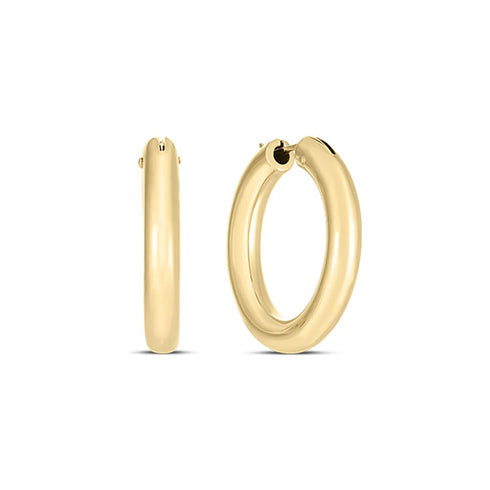 Designer Gold Rounded Hoop Earrings - 1