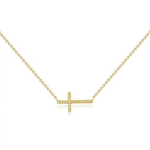 Sideway Cross Necklace - 1